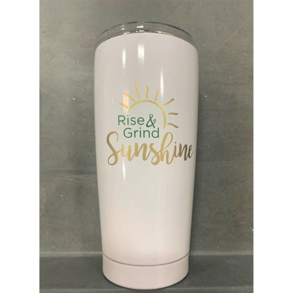 RISE & GRIND SUNSHINE STAINLESS STEEL INSULATED TRAVEL TUMLBER W/LID‎ NEW